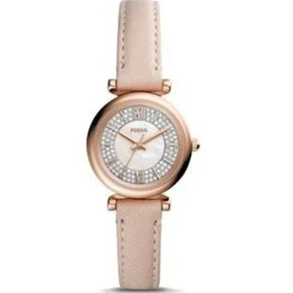 Fossil ES4839 Carlie Mini Three-Hand Nude Leather Watch - Picture 1 of 6